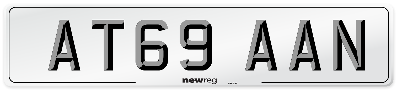 AT69 AAN Number Plate from New Reg